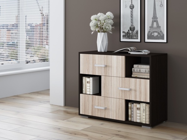 Комод Бергамо-8 Венге/Ясень Шимо Светлый (Ш-1082/В-952/Г-430мм)