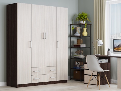 Шкаф 4-х Створчатый Марокко ЛДСП (Ш-1600 х В-2020 х Г-520 мм)/Разные Цвета